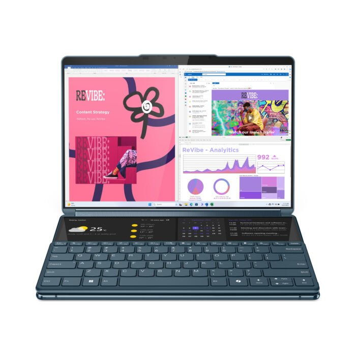 Lenovo Yoga Book 9 Intel Core Ultra 7 155U Híbrido (2-en-1) 33.8 cm (13.3") Pantalla táctil 2.8K 16 GB LPDDR5x-SDRAM 1 TB SSD Wi-Fi 6E (802.11ax) Windows 11 Home Verde azulado - Image 2