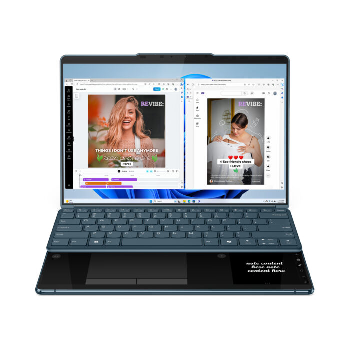 Lenovo Yoga Book 9 Intel Core Ultra 7 155U Híbrido (2-en-1) 33.8 cm (13.3") Pantalla táctil 2.8K 16 GB LPDDR5x-SDRAM 1 TB SSD Wi-Fi 6E (802.11ax) Windows 11 Home Verde azulado - Image 3