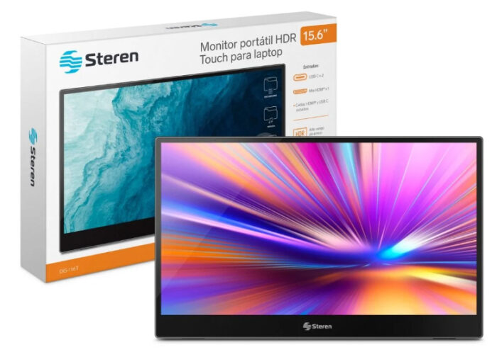 Steren DIS-116T monitor de computadora 39.6 cm (15.6") 1920 x 1080 Pixeles Full HD LCD Pantalla táctil Gris - Image 2