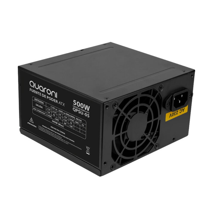 Quaroni QPSU-05 unidad de fuente de alimentación 500 W 24-pines ATX ATX Gris