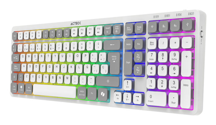 Acteck Techno Pro TI790 teclado Hogar / Oficina RF inalámbrico + bluetooth QWERTY Español Negro - Image 3
