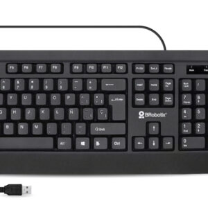 BRobotix 6007198 teclado Ratón incluido Universal USB QWERTY Inglés Negro