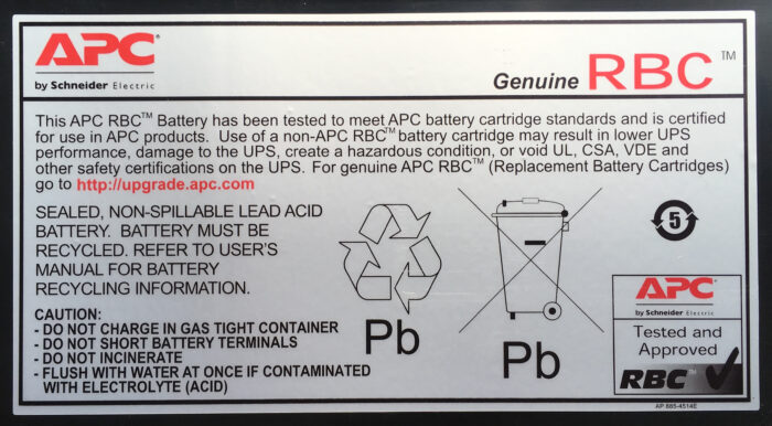 APC Replacement Battery Cartridge #11 Sealed Lead Acid (VRLA) - Image 2