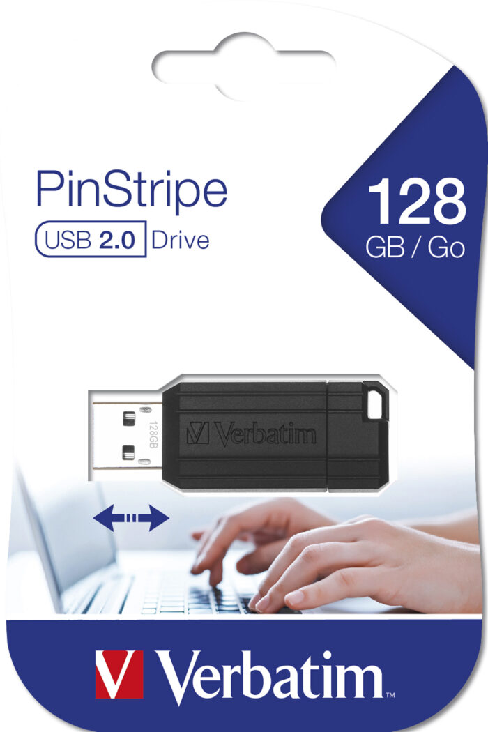 Verbatim PinStripe 128GB unidad flash USB USB tipo A 2.0 Negro